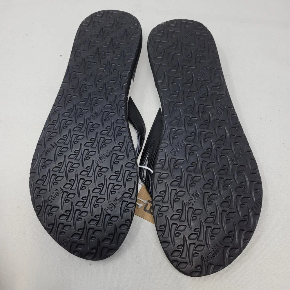 Flojos Sandals Mens Size‎ 9 Black Thong Memory Foam Slip On Beach Sandals